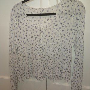 Flower print flowy top